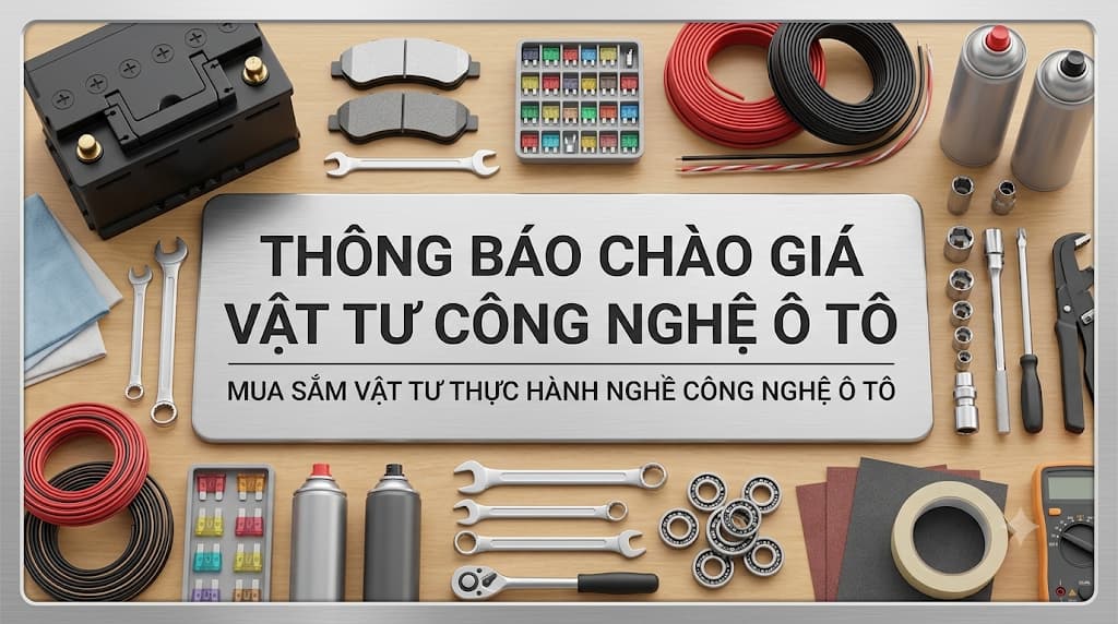 Thông báo: Mời báo giá vật tư thực hành nghề Công nghệ ô tô
